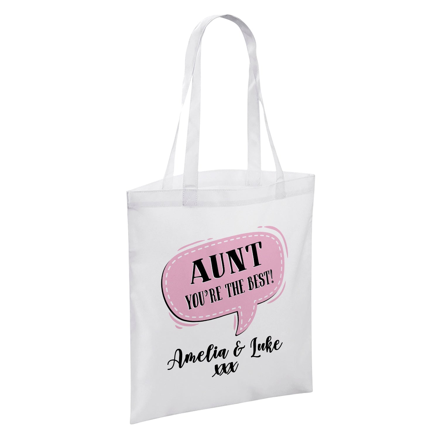 Personalised (Female Relation) You're The Best White Reusable Shopper Tote Bag