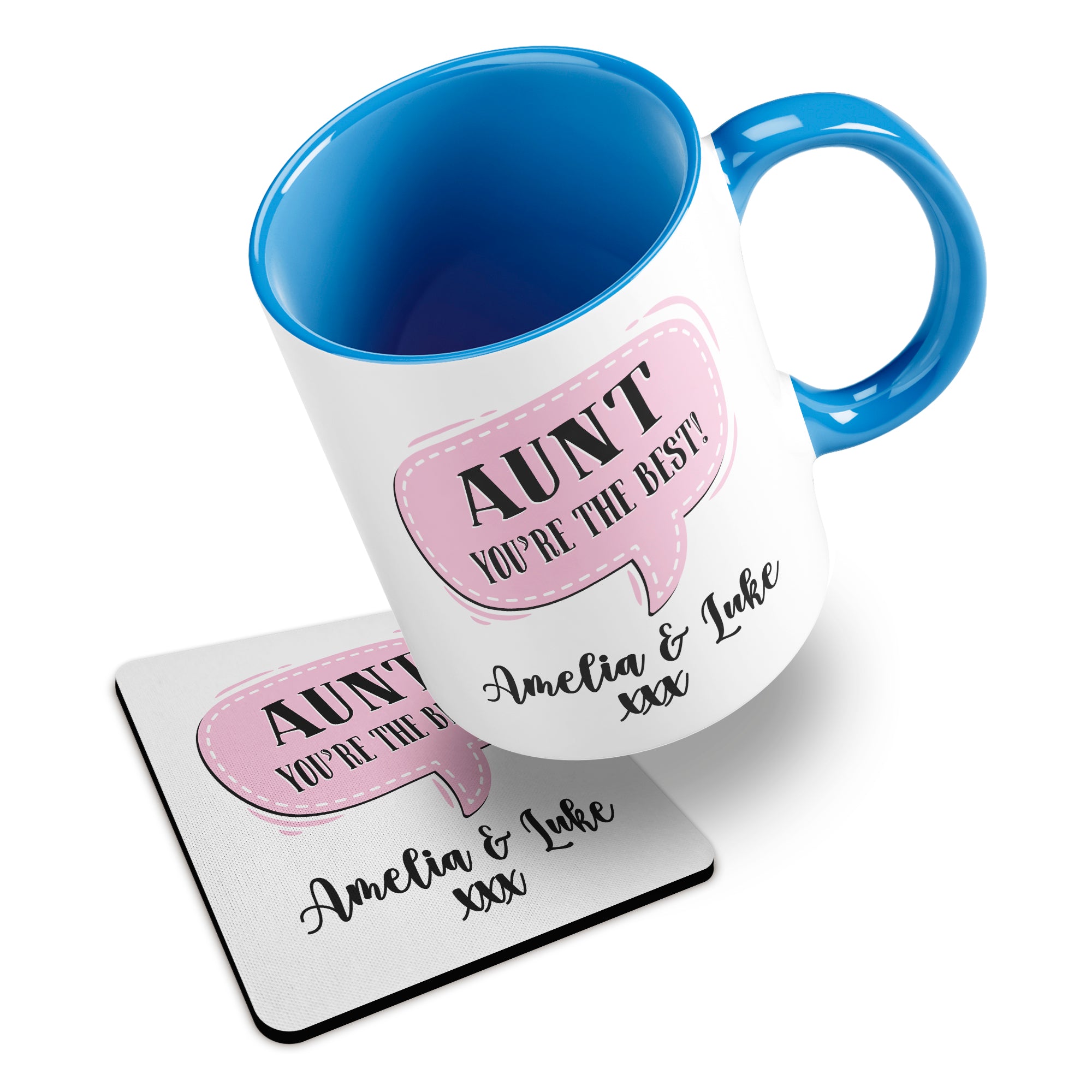 Personalised (Female Relation) You're The Best Ceramic Mug With Rubber Coaster