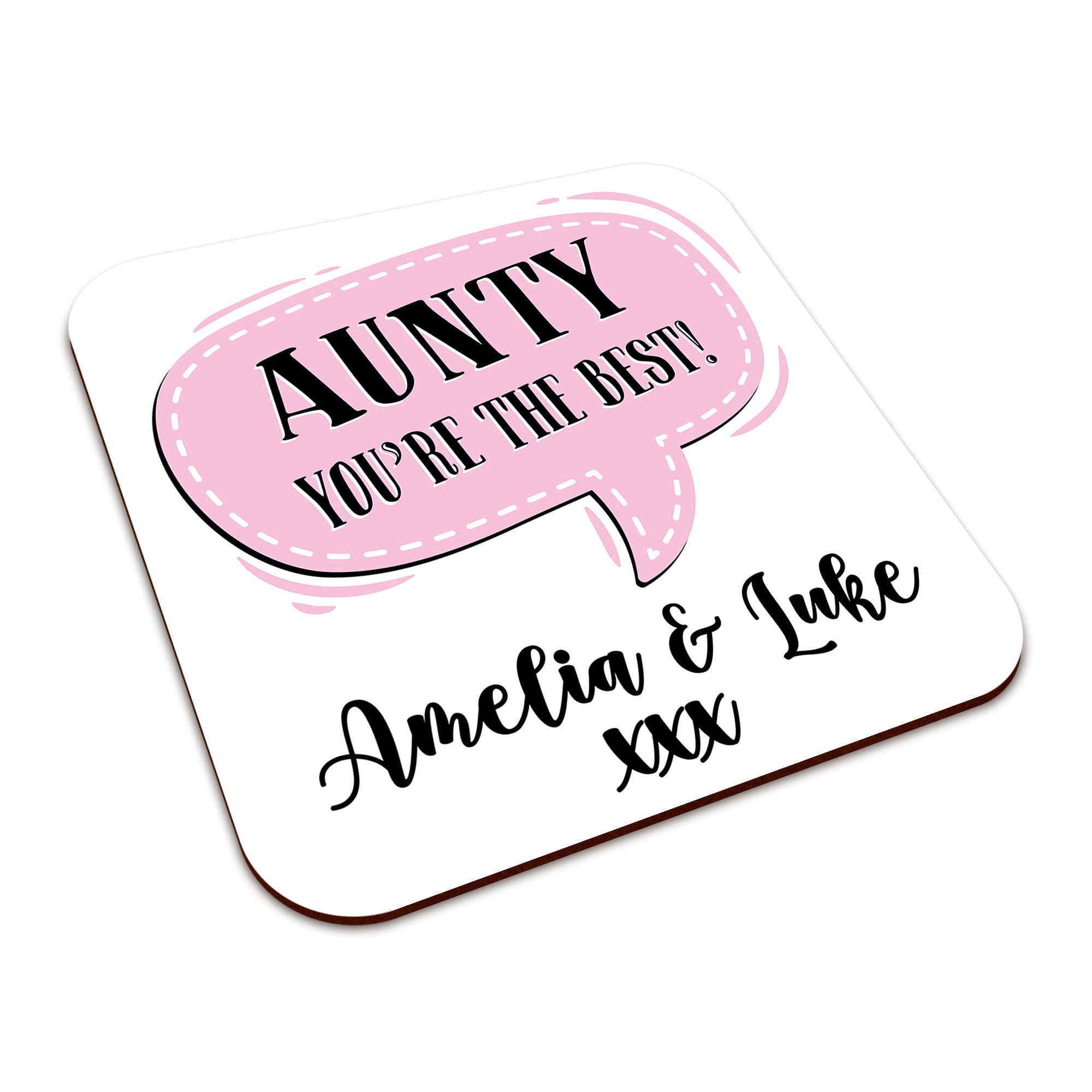 Personalised (Female Relation) You're The Best Square Smooth High-Gloss Finished Coaster