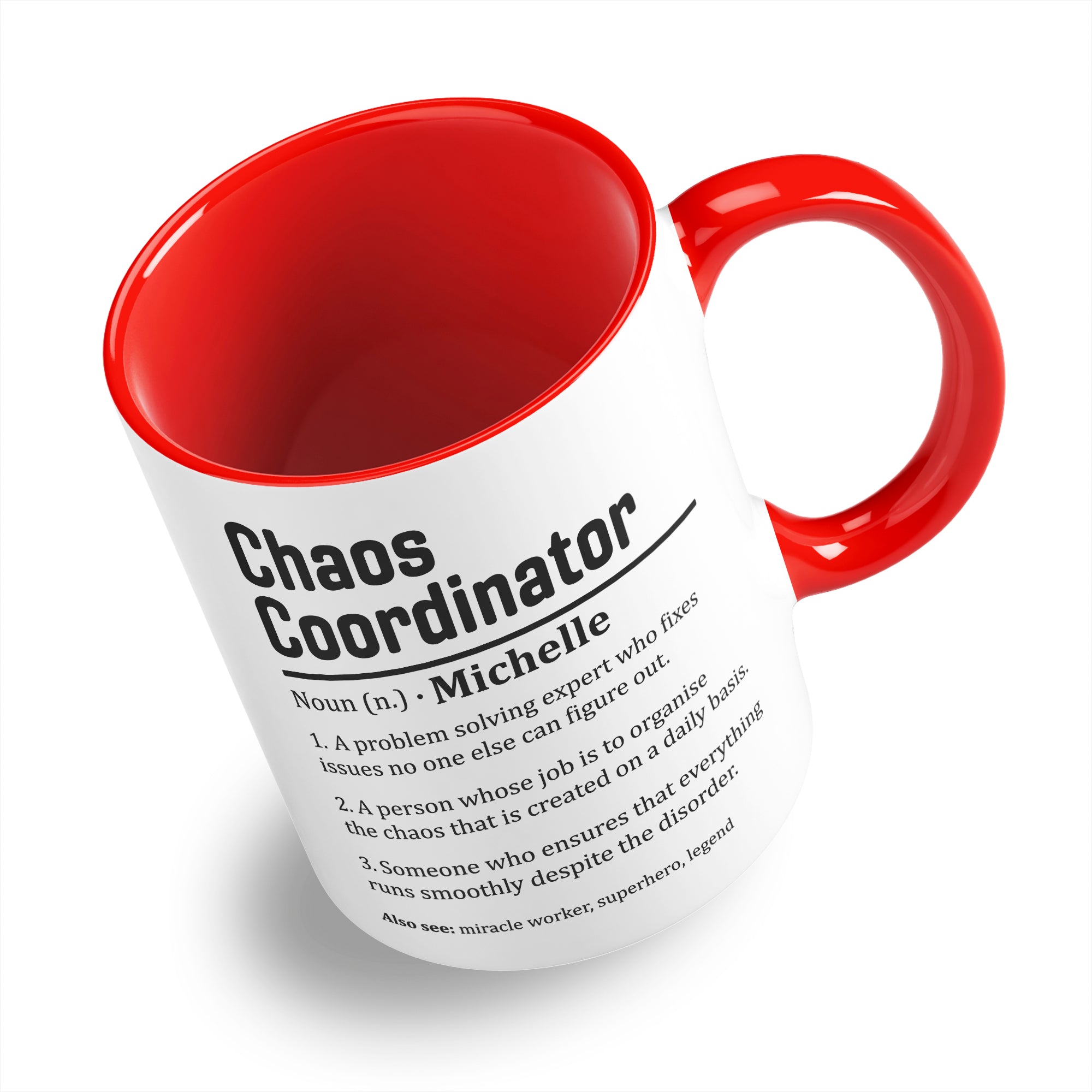 Personalised (Name) Chaos Coordinator Sarcastic Definition Ceramic Coffee / Tea Mug