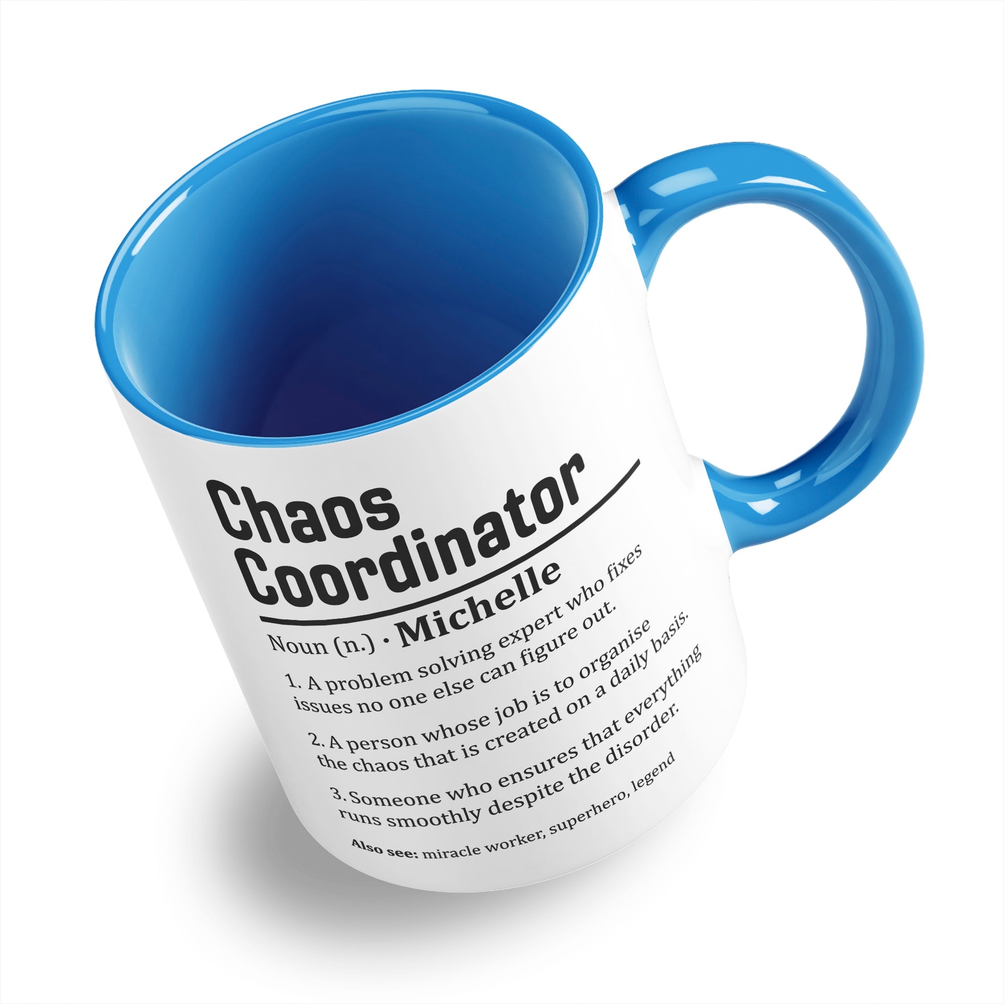 Personalised (Name) Chaos Coordinator Sarcastic Definition Ceramic Coffee / Tea Mug