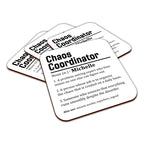 Personalised (Name) Chaos Coordinator Sarcastic Definition Square Smooth High-Gloss Finished Coaster
