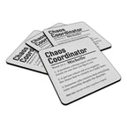 Personalised (Name) Chaos Coordinator Sarcastic Definition Square Fabric / Rubber Coaster