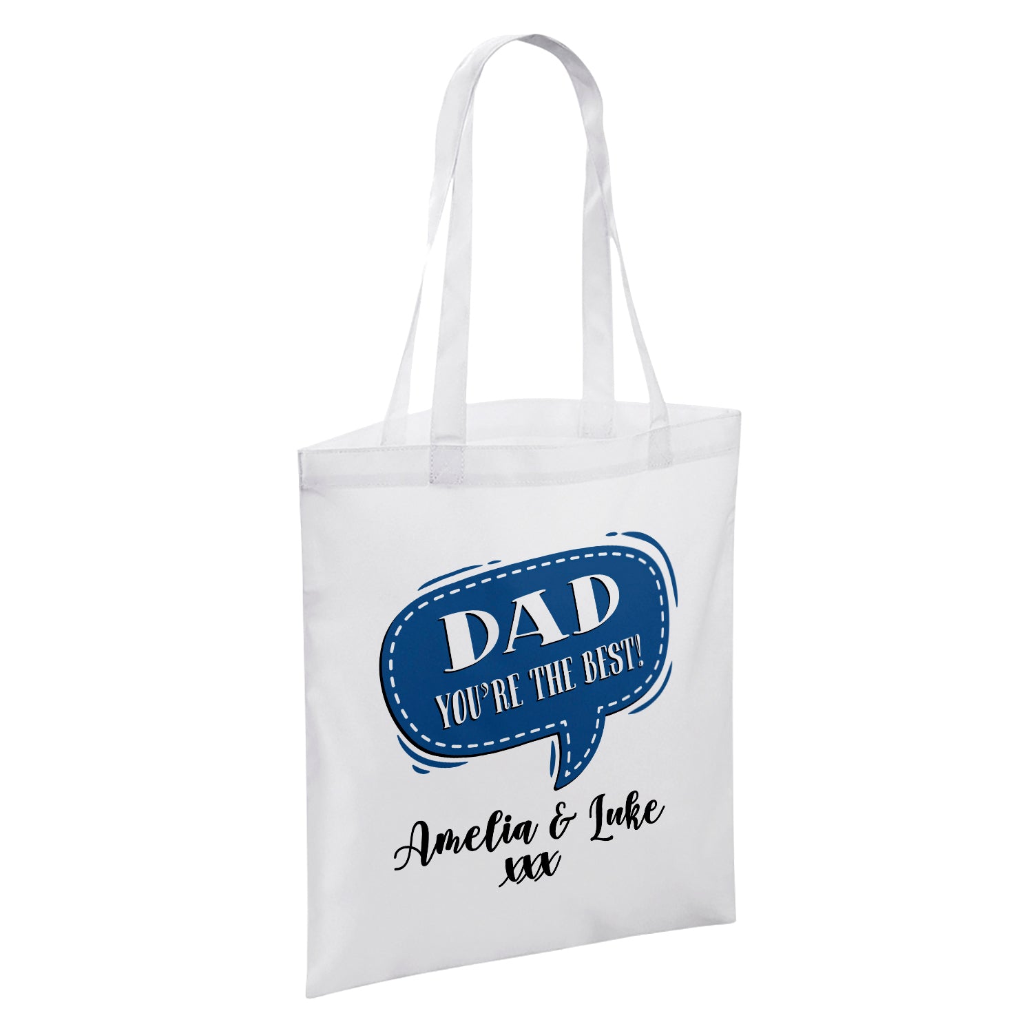 Personalised (Male Relation) You're The Best White Reusable Shopper Tote Bag