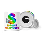 Personalised Any Name Pop It Letter Fidget Fund Ceramic Money Box