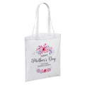 Personalised Floral Happy Mother's Day White Reusable Shopper Tote Bag