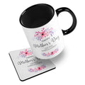 Personalised Floral Happy Mother's Day Ceramic Mug With Rubber Coaster