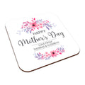 Personalised Floral Happy Mother's Day Square Smooth High-Gloss Finished Coaster
