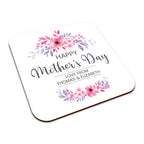 Personalised Floral Happy Mother's Day Ceramic Mug With High-Gloss Coaster