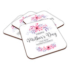 Personalised Floral Happy Mother's Day Square Smooth High-Gloss Finished Coaster