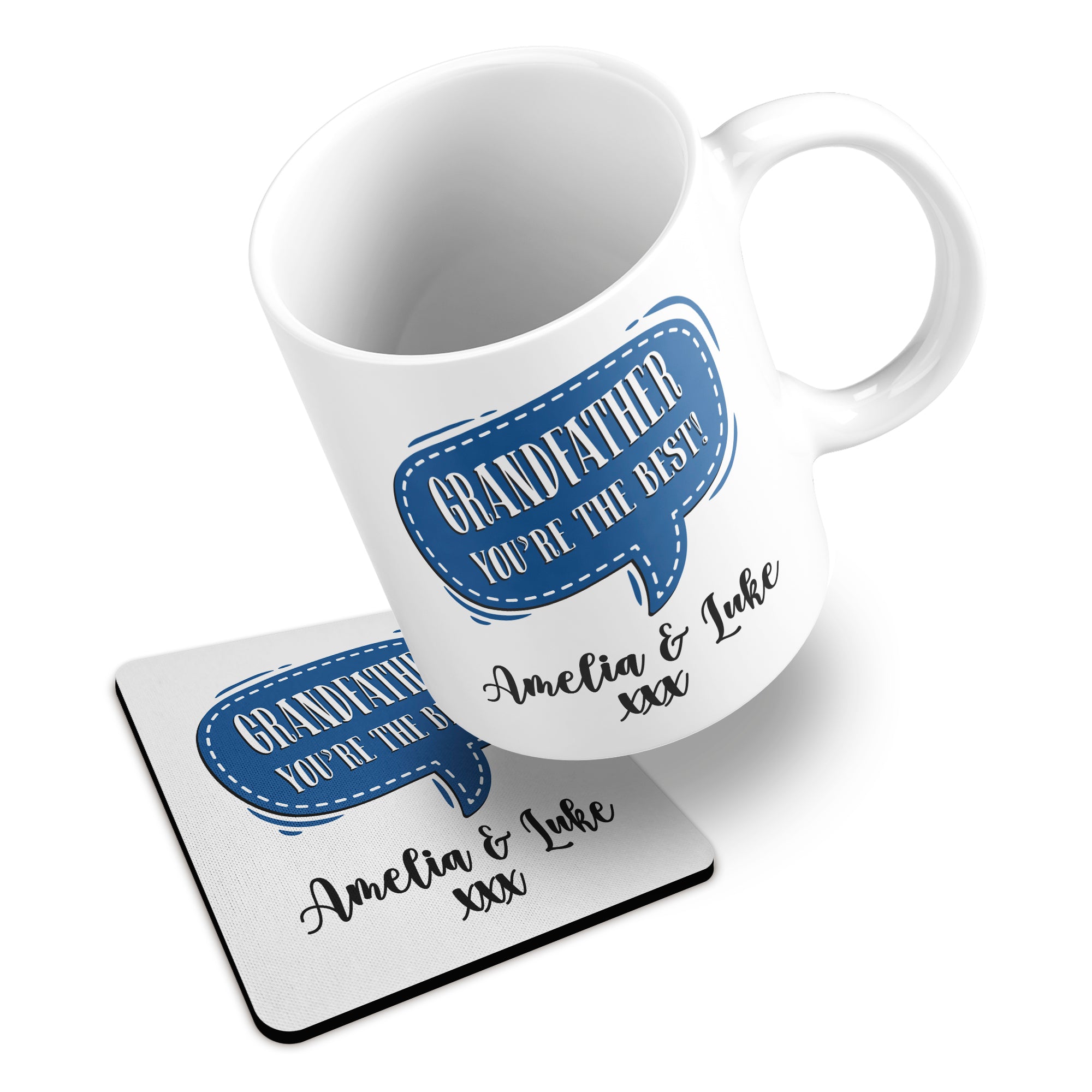 Personalised (Male Relation) You're The Best Ceramic Mug With Rubber Coaster