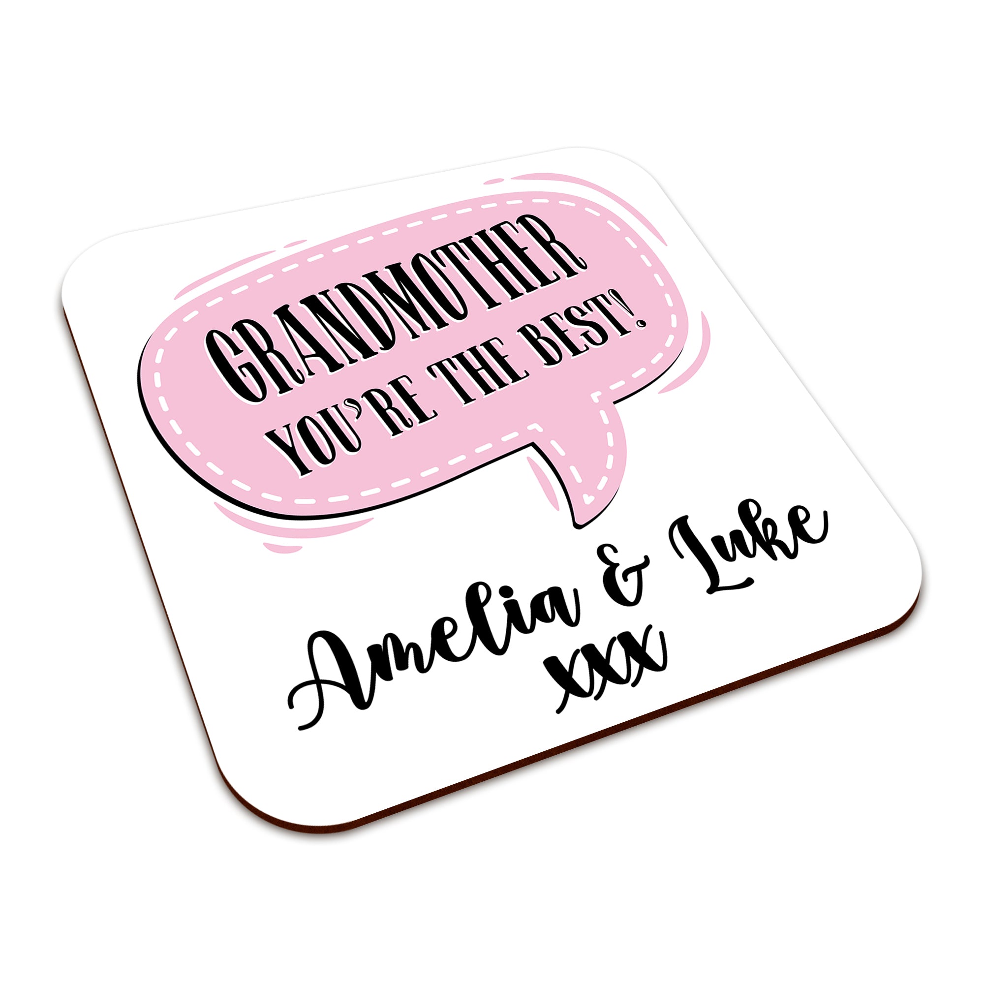 Personalised (Female Relation) You're The Best Square Smooth High-Gloss Finished Coaster