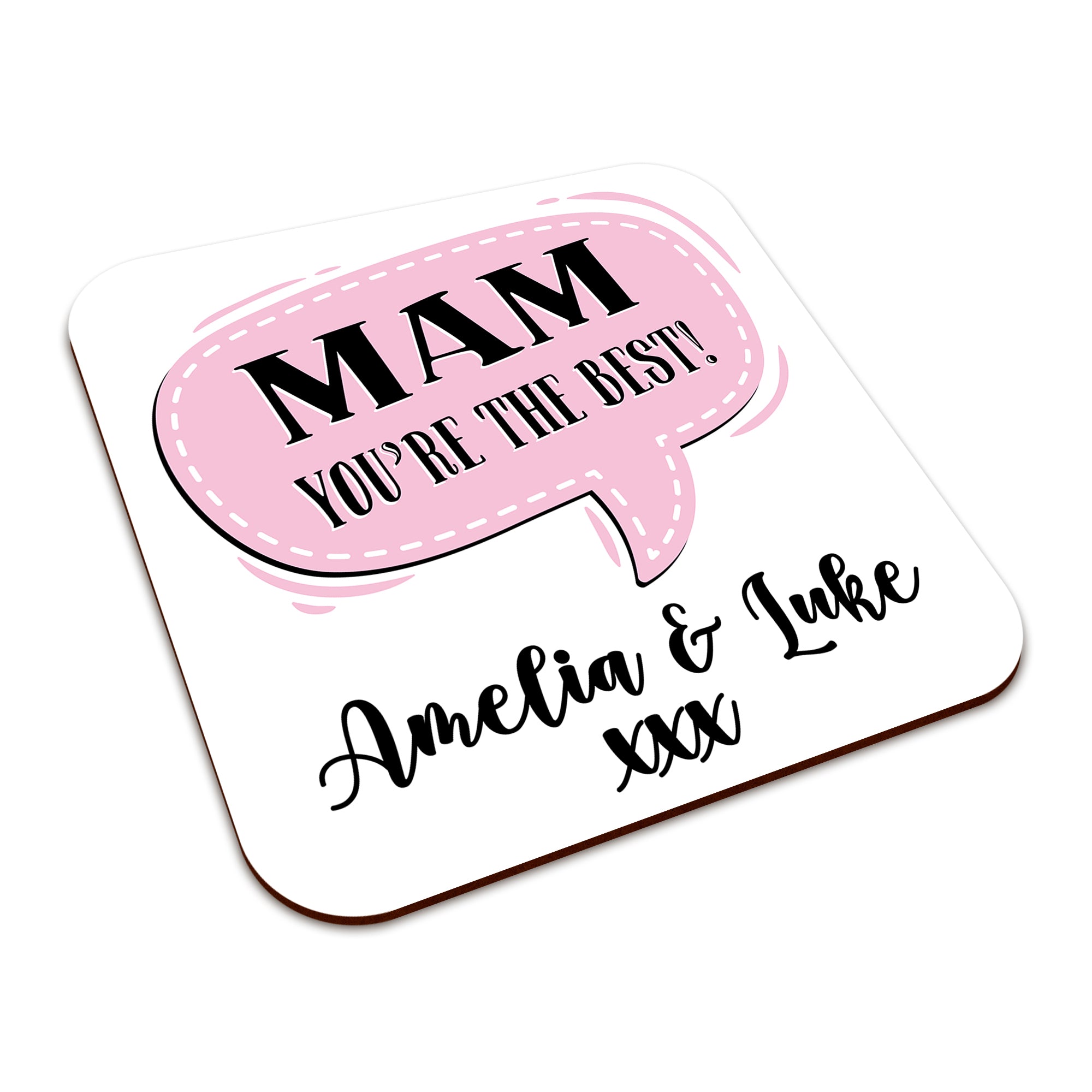 Personalised (Female Relation) You're The Best Square Smooth High-Gloss Finished Coaster