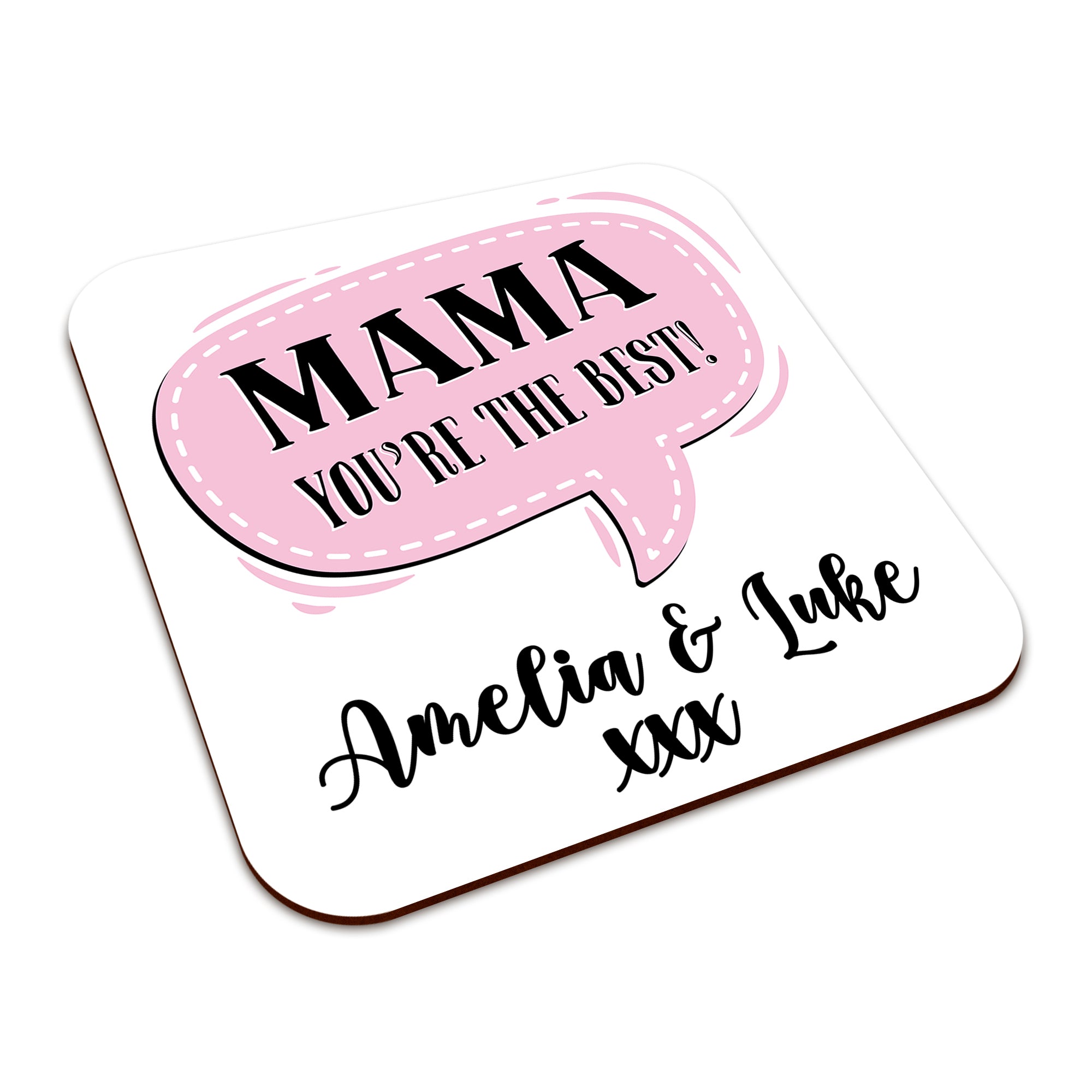 Personalised (Female Relation) You're The Best Square Smooth High-Gloss Finished Coaster