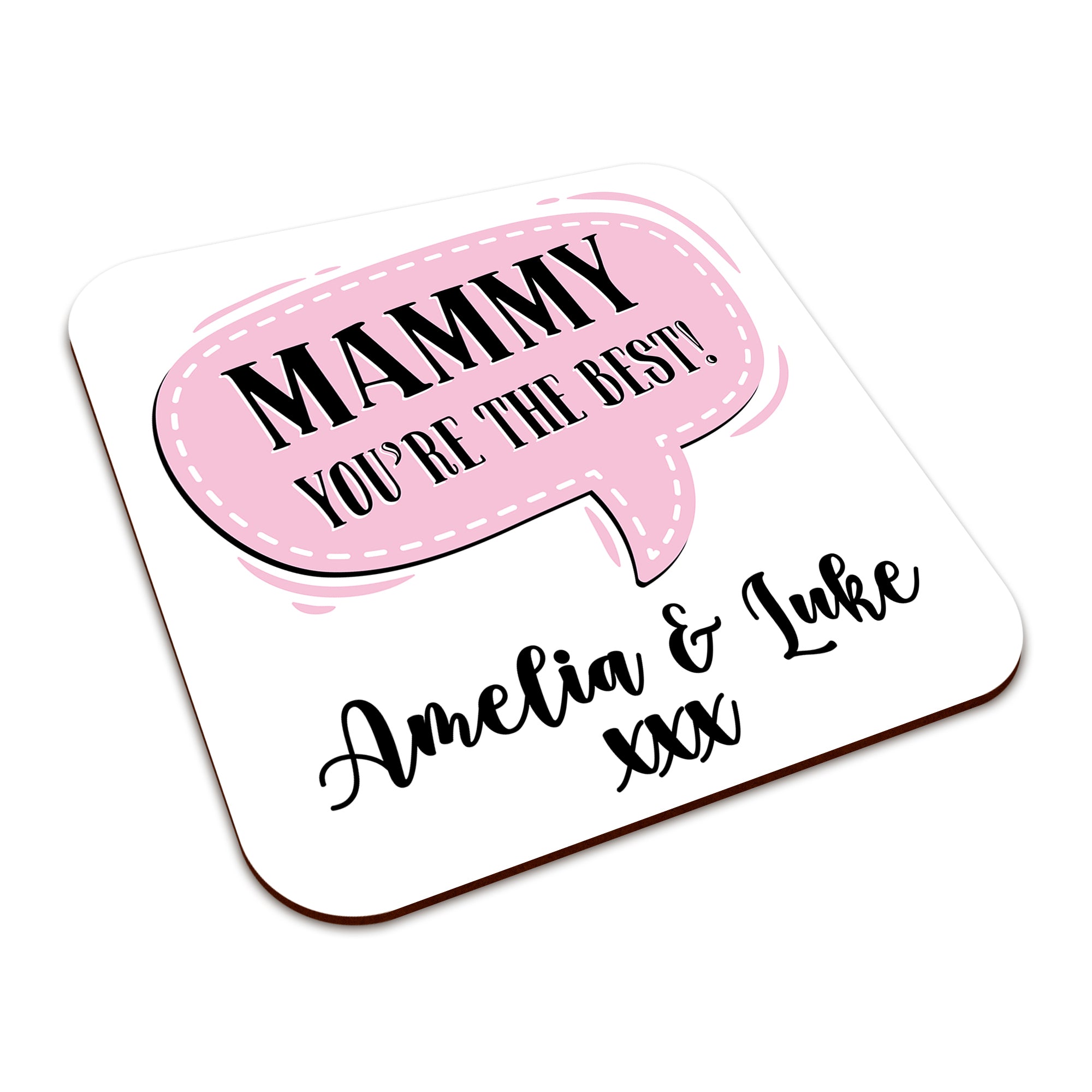 Personalised (Female Relation) You're The Best Square Smooth High-Gloss Finished Coaster
