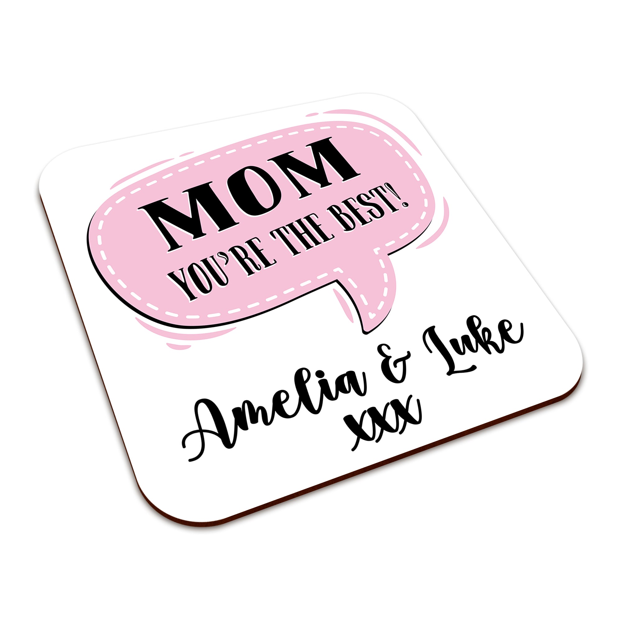 Personalised (Female Relation) You're The Best Square Smooth High-Gloss Finished Coaster
