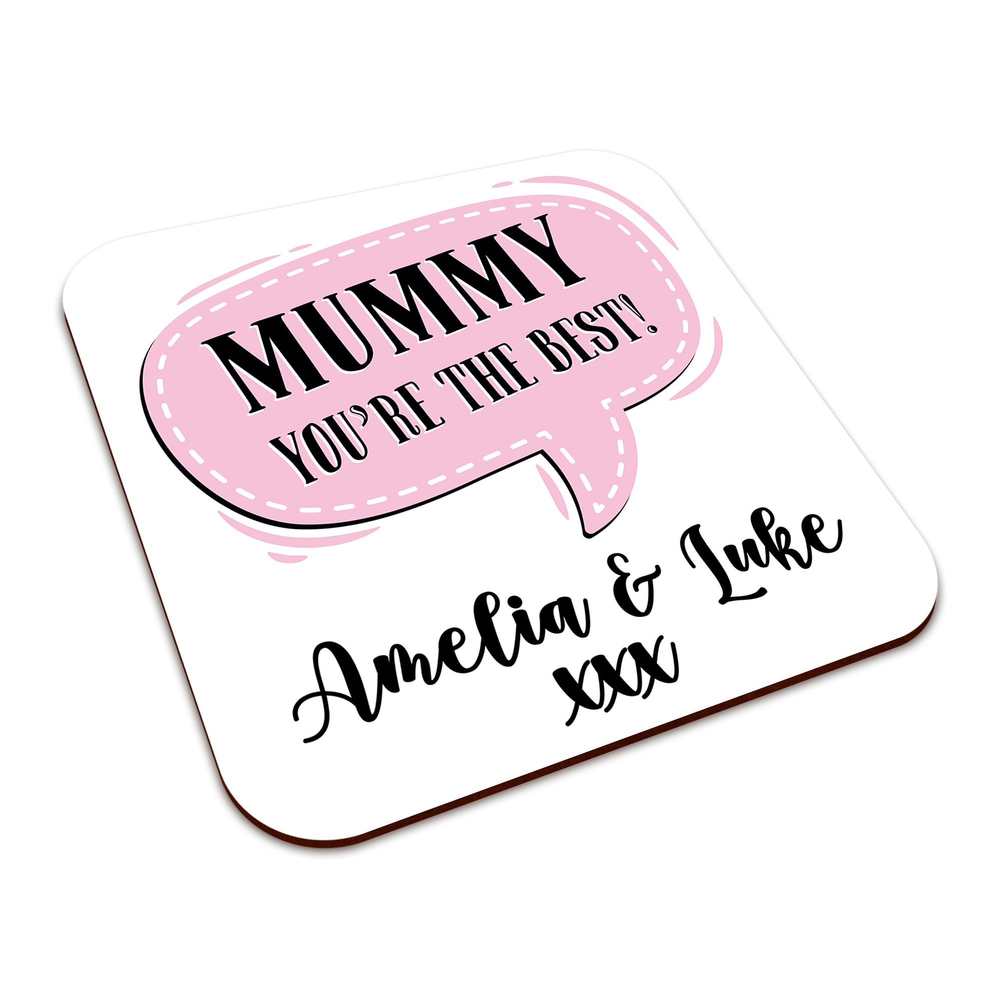 Personalised (Female Relation) You're The Best Square Smooth High-Gloss Finished Coaster
