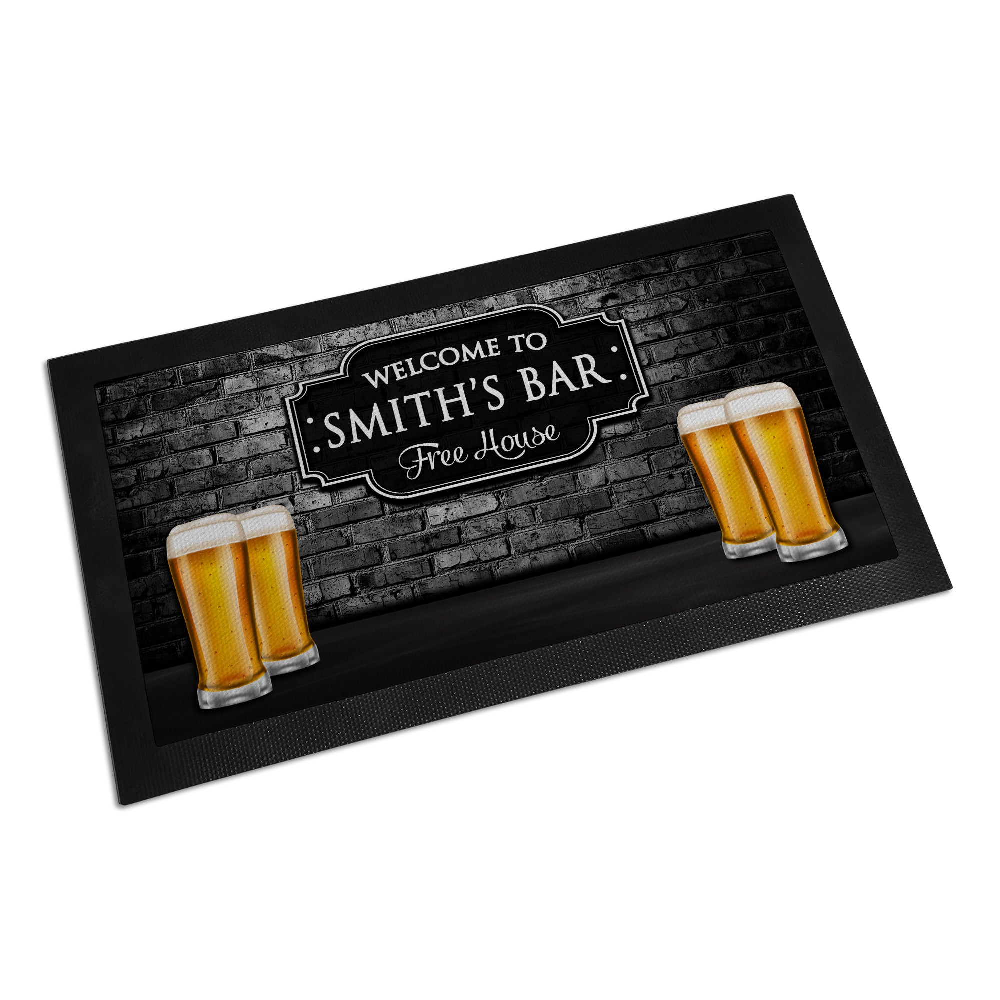 Personalised Welcome To (Any Name's) Bar Free House Rubber Bar Runner / Mat