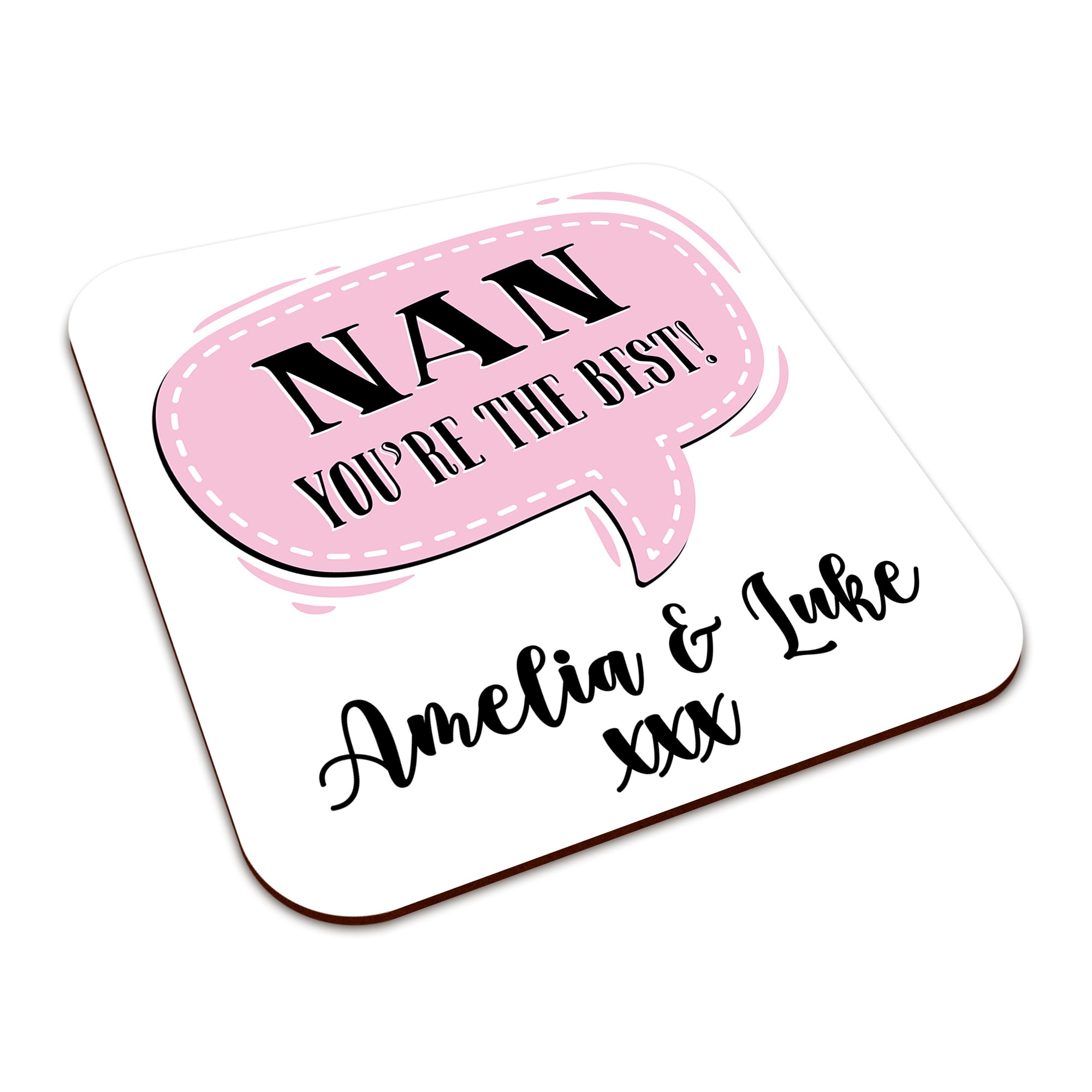 Personalised (Female Relation) You're The Best Square Smooth High-Gloss Finished Coaster