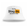 Personalised Stag Do Reversible Bucket Hat - White