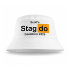 Personalised Stag Do Reversible Bucket Hat - White