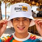 Personalised Stag Do Reversible Bucket Hat - White