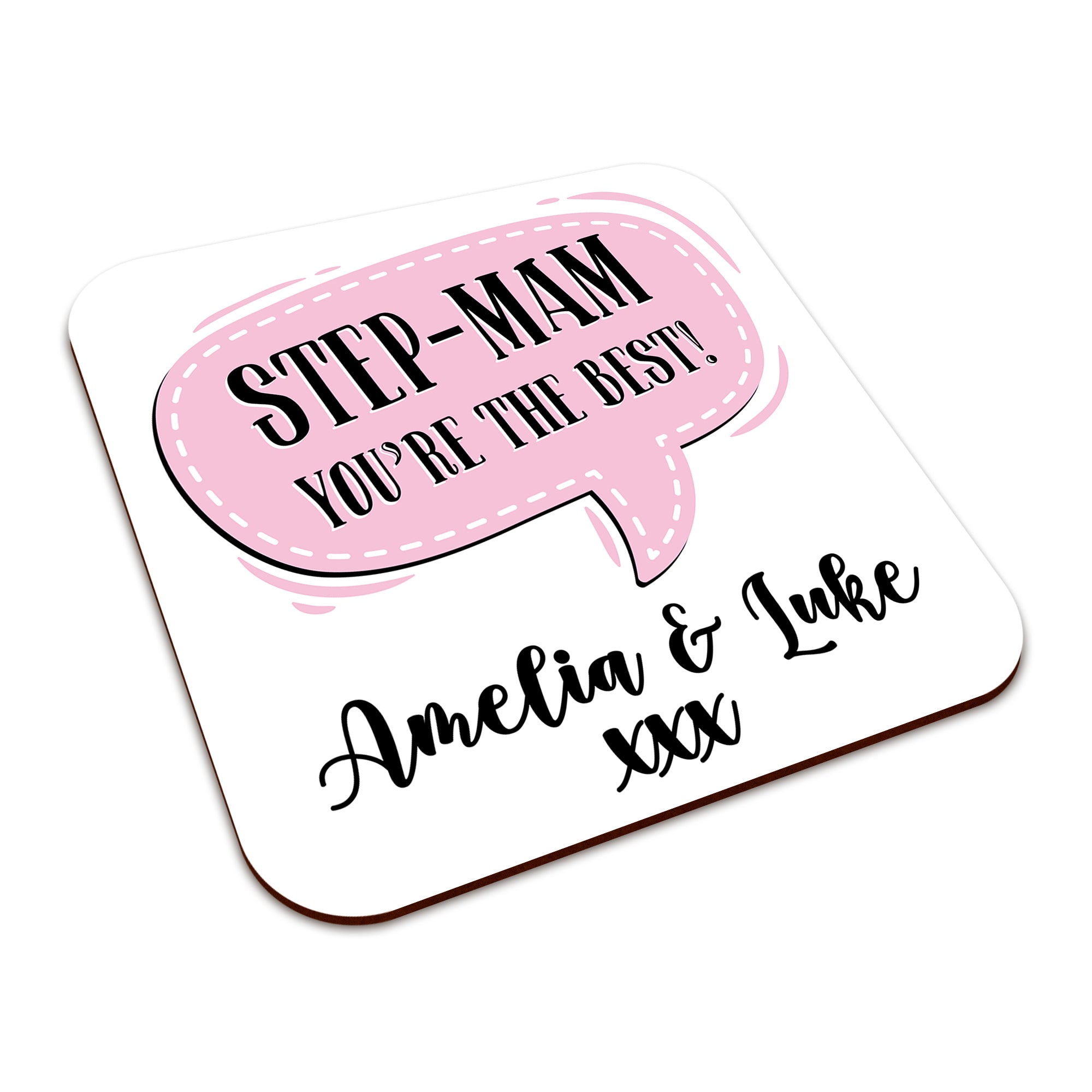 Personalised (Female Relation) You're The Best Square Smooth High-Gloss Finished Coaster