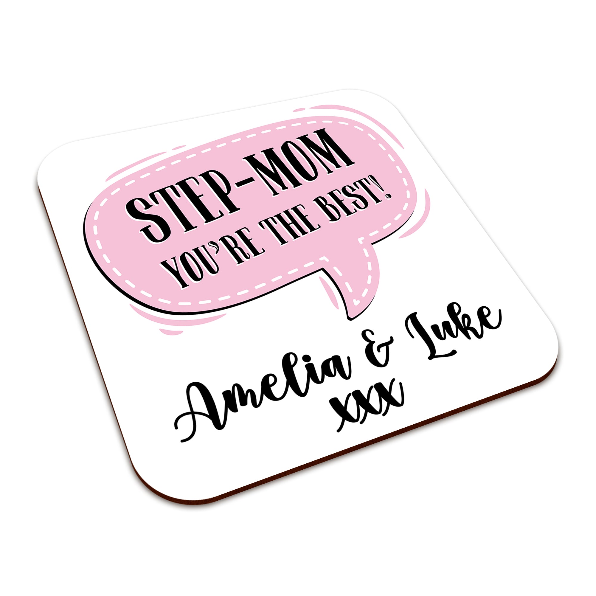 Personalised (Female Relation) You're The Best Square Smooth High-Gloss Finished Coaster