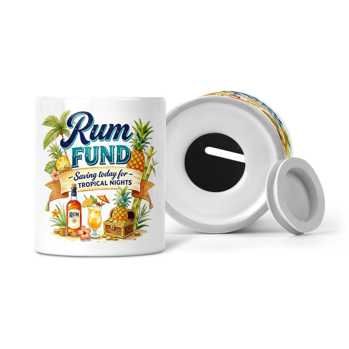 Rum Fund - Saving Today For Tropical Nights Ceramic Money Box