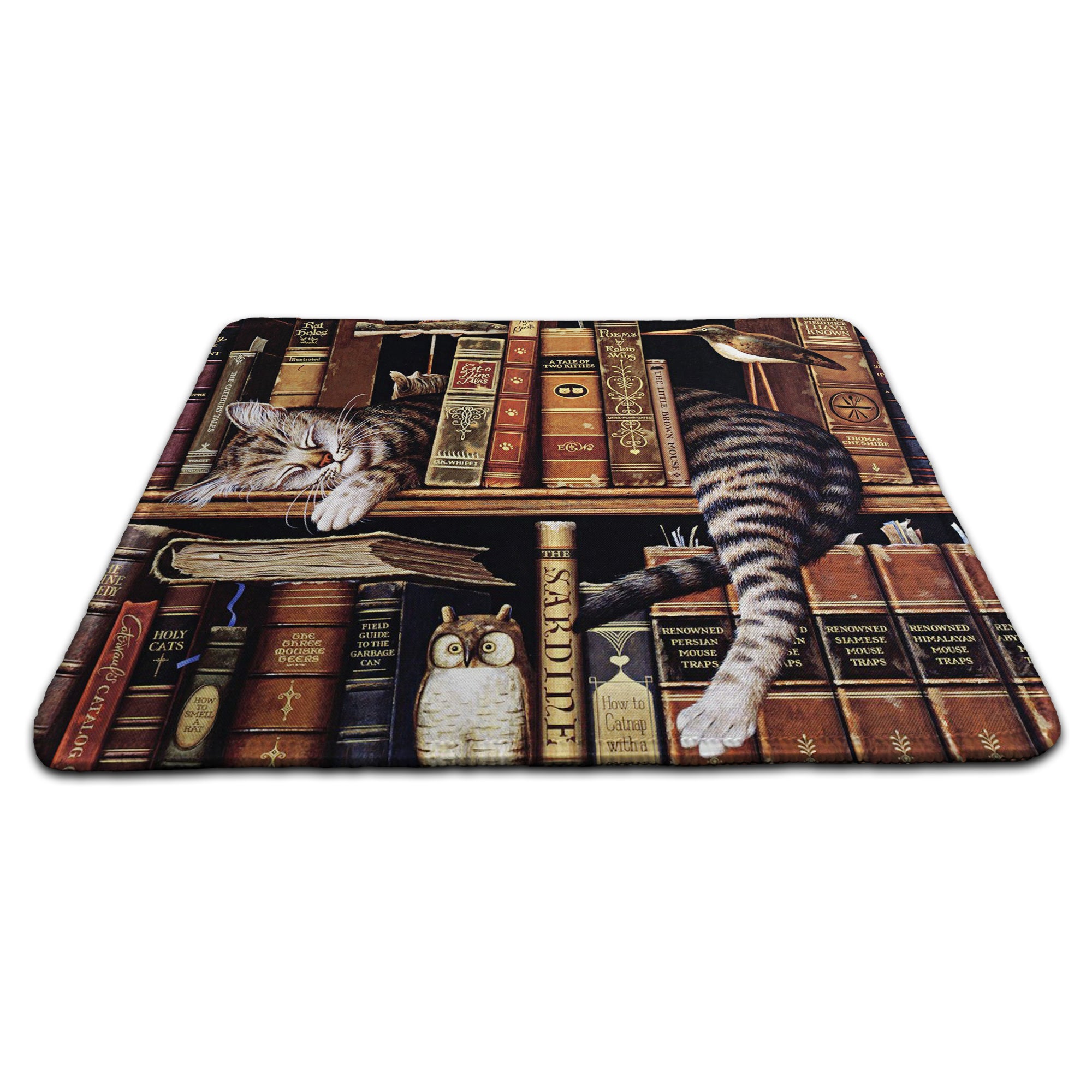 Sleeping Cat Rubber Non-slip Computer PC Mousemat - Premium Stitched