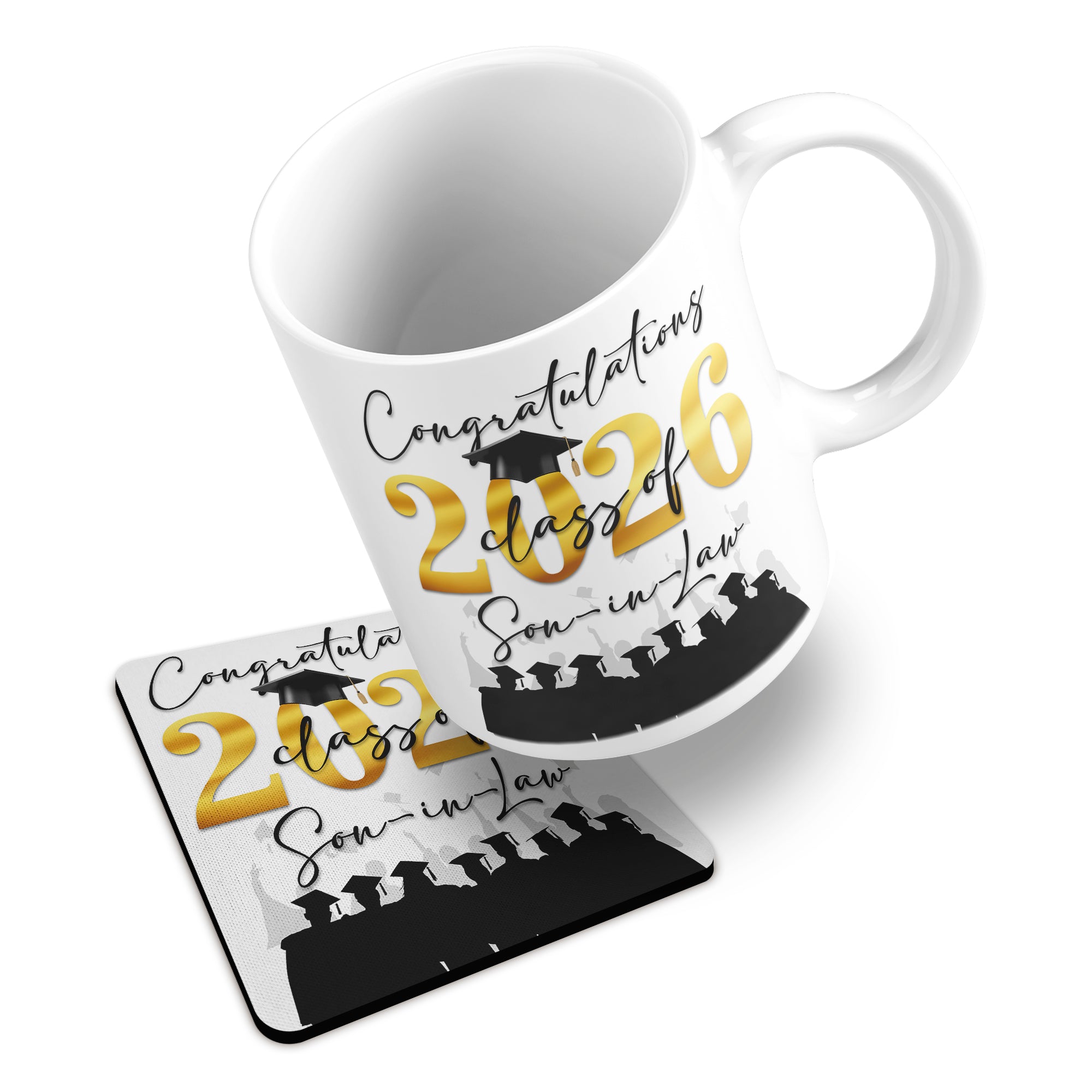 Congratulations on your Graduation Class of 2026 (Relation) Ceramic Mug With Rubber Coaster