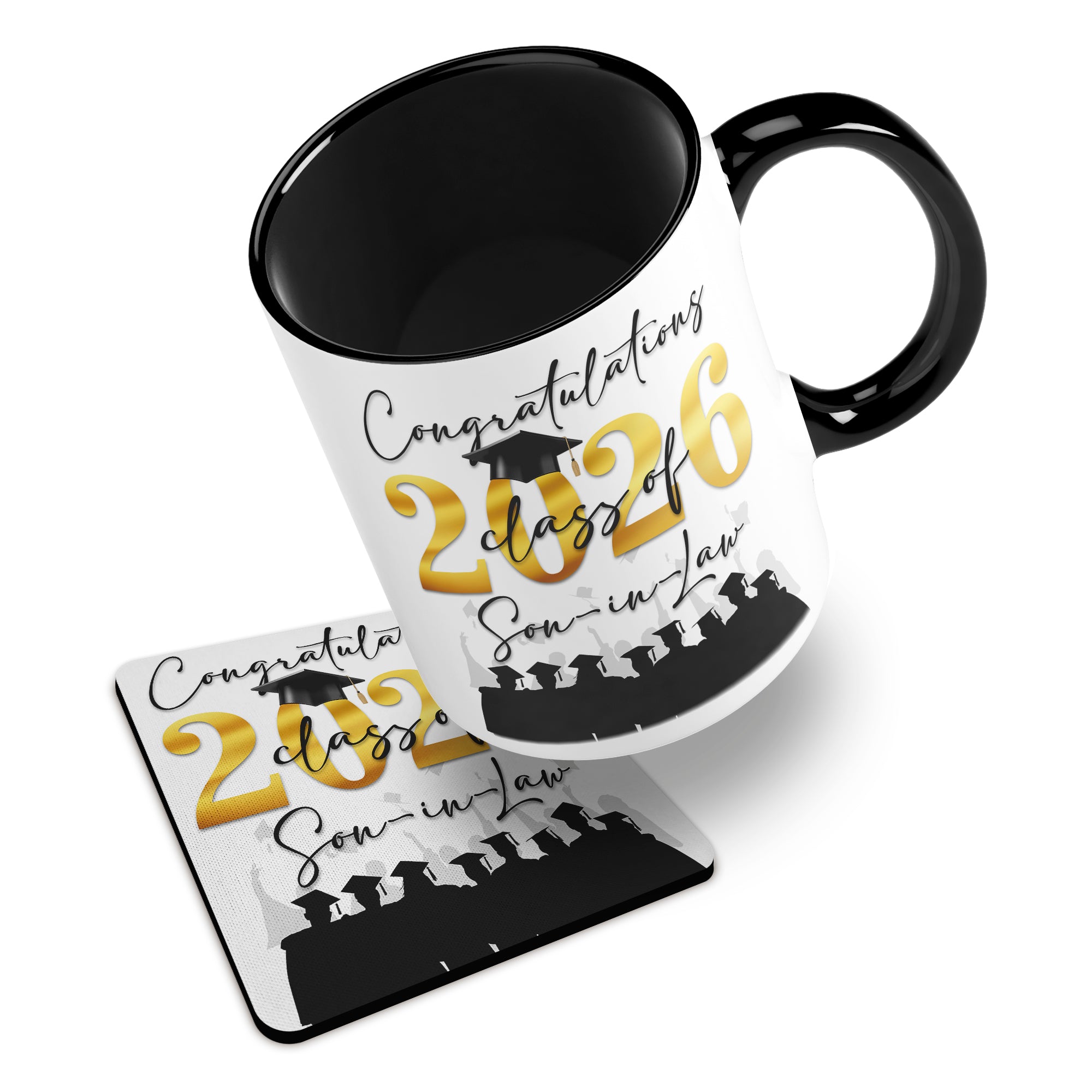 Congratulations on your Graduation Class of 2026 (Relation) Ceramic Mug With Rubber Coaster