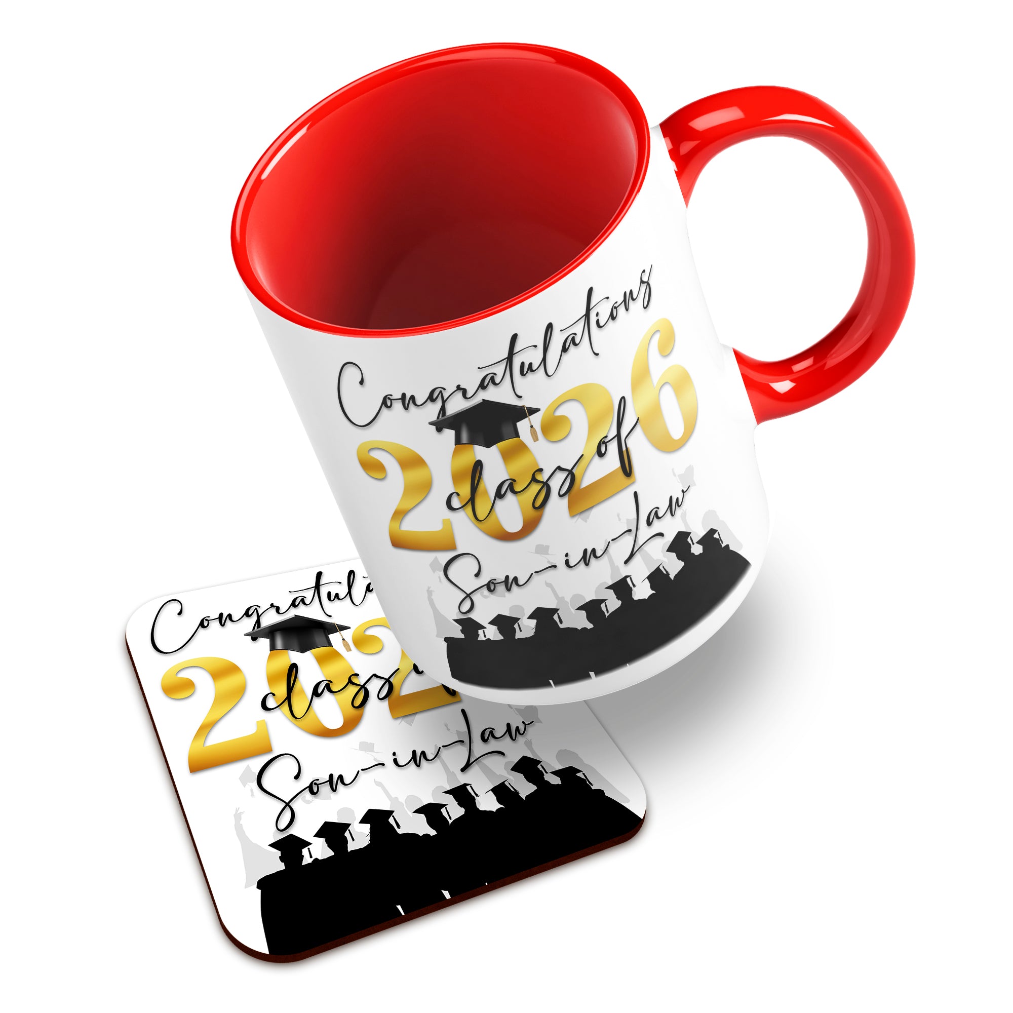Congratulations on your Graduation Class of 2026 (Relation) Ceramic Mug With High-Gloss Coaster