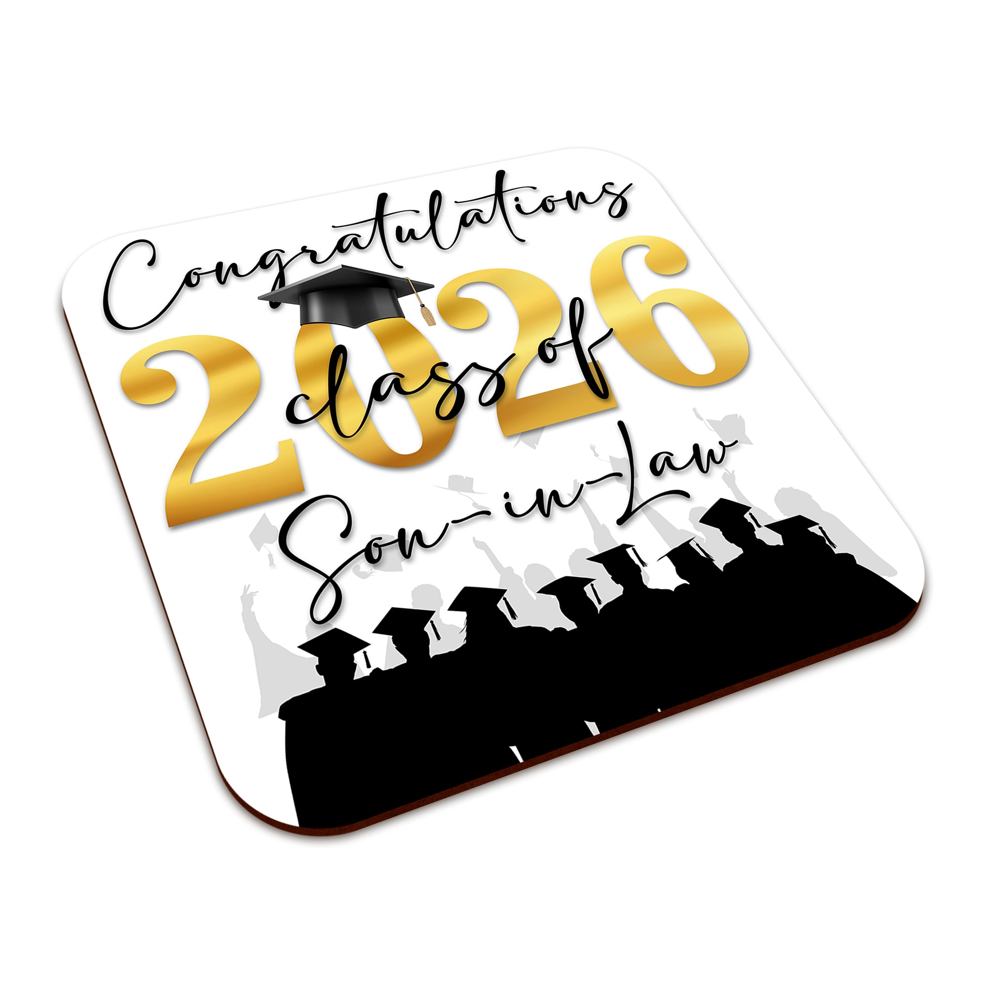 Congratulations on your Graduation Class of 2026 (Relation) Square Smooth High-Gloss Finished Coaster