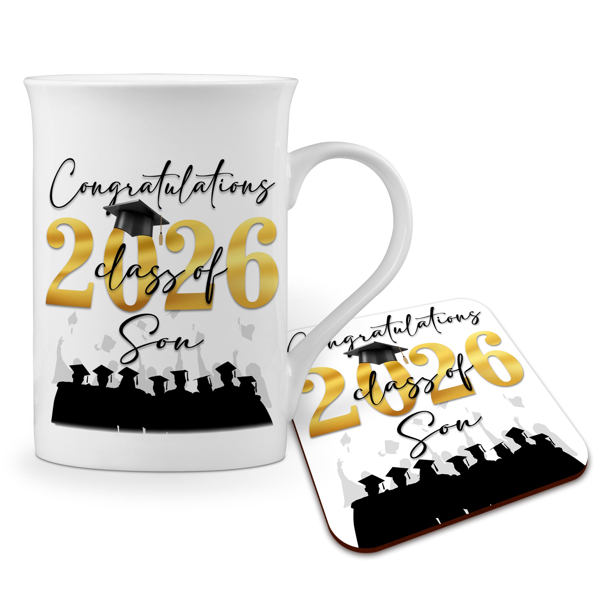Congratulations on your Graduation Class of 2026 (Relation) Windsor Bone China Mug With High-Gloss Coaster