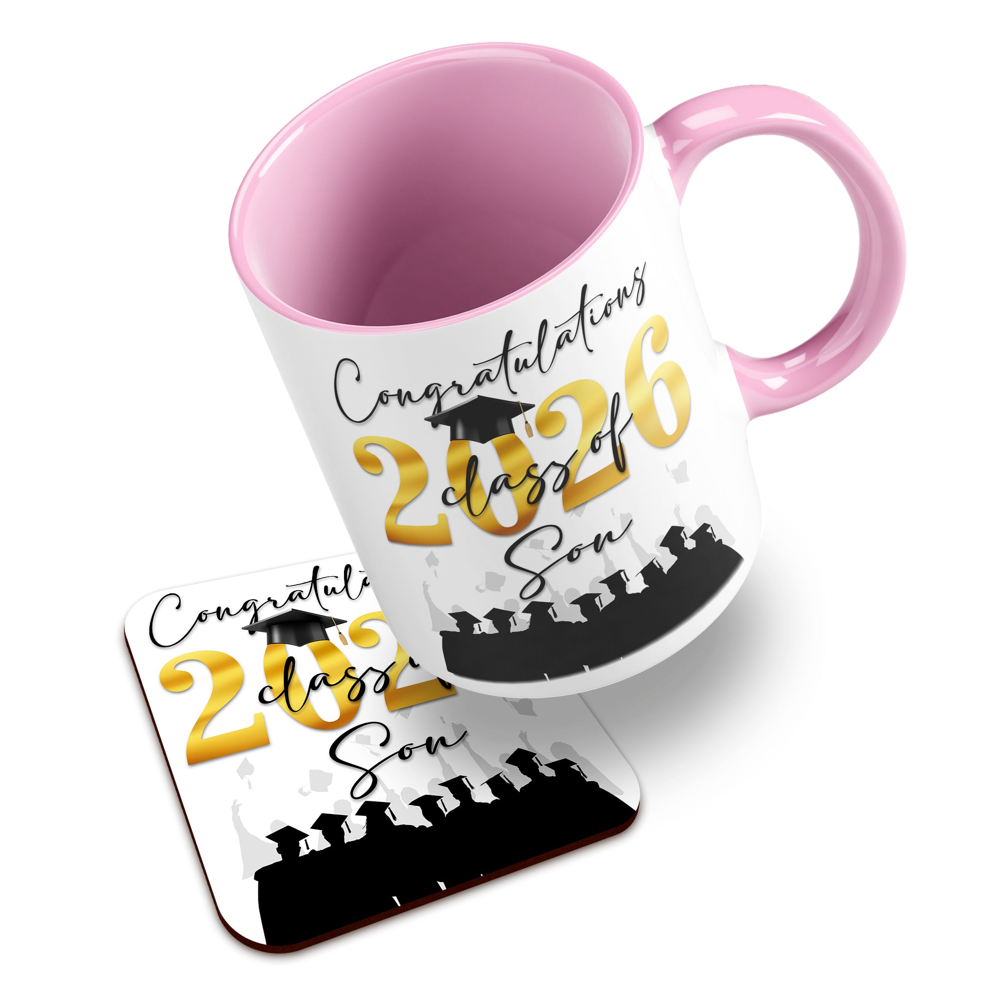 Congratulations on your Graduation Class of 2026 (Relation) Ceramic Mug With High-Gloss Coaster