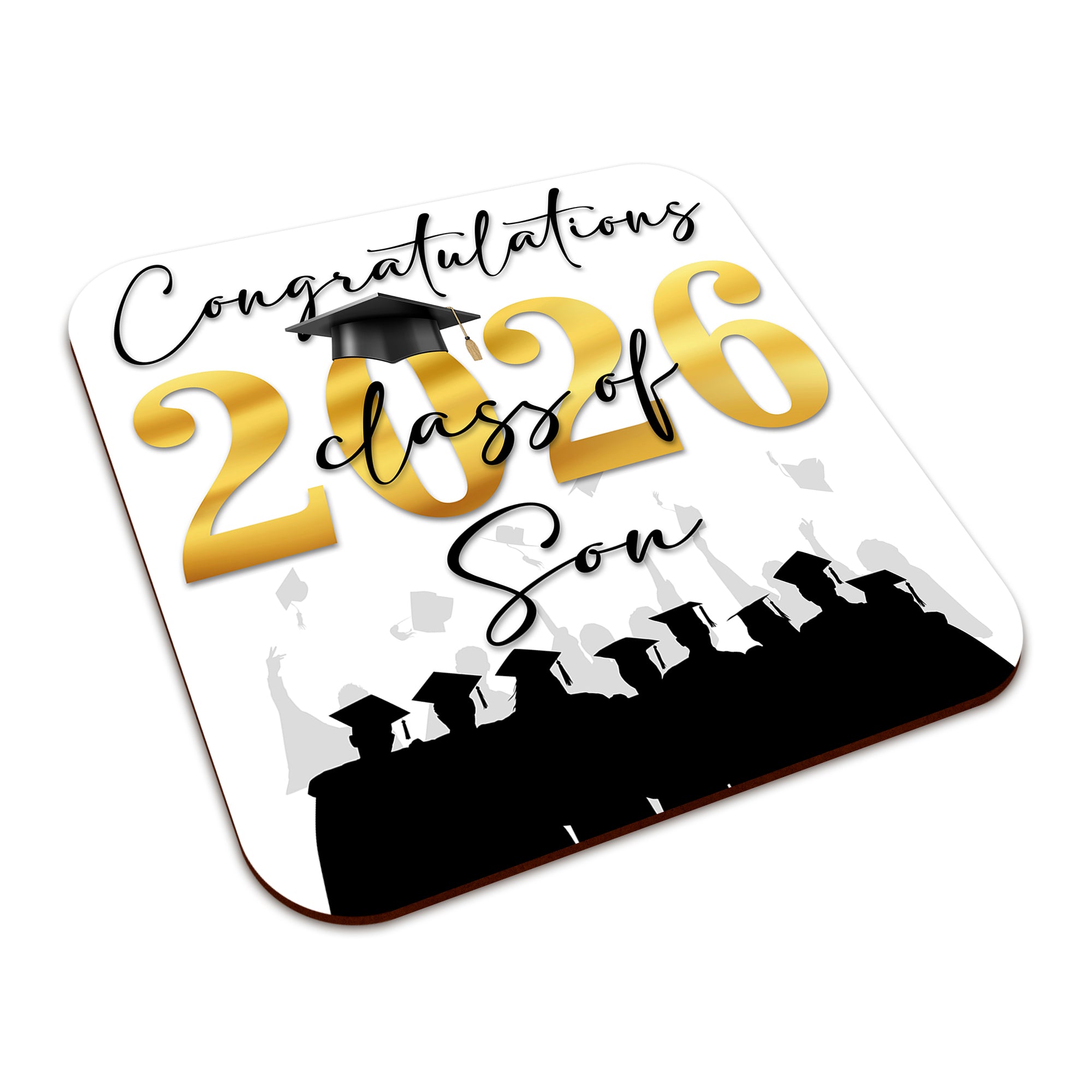 Congratulations on your Graduation Class of 2026 (Relation) Square Smooth High-Gloss Finished Coaster