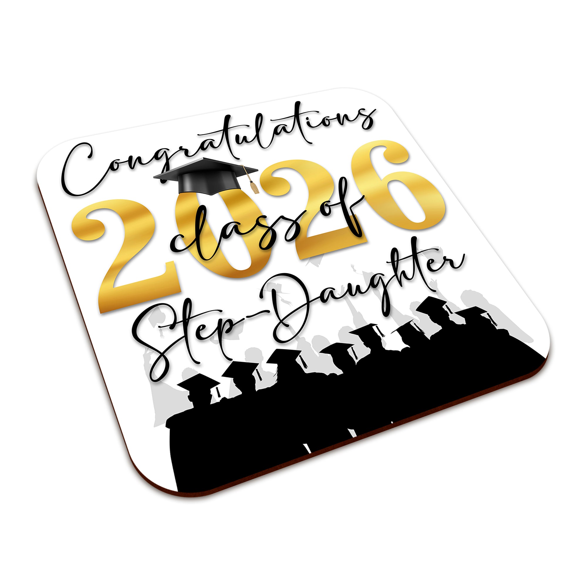 Congratulations on your Graduation Class of 2026 (Relation) Square Smooth High-Gloss Finished Coaster