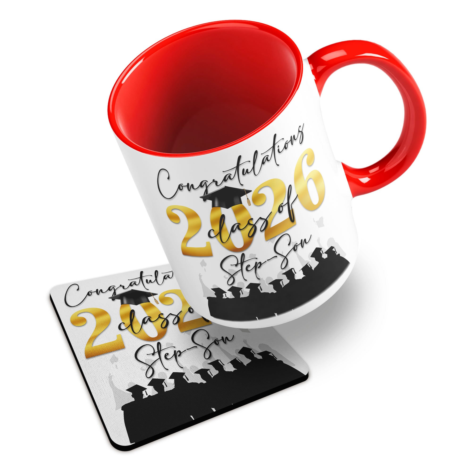 Congratulations on your Graduation Class of 2026 (Relation) Ceramic Mug With Rubber Coaster