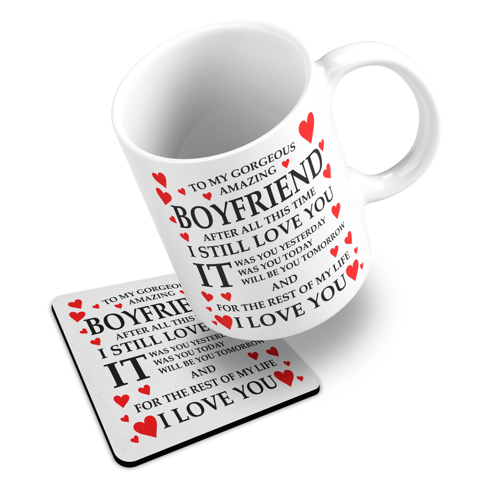 To My Gorgeous Amazing (Relation) Ceramic Mug With Rubber Coaster