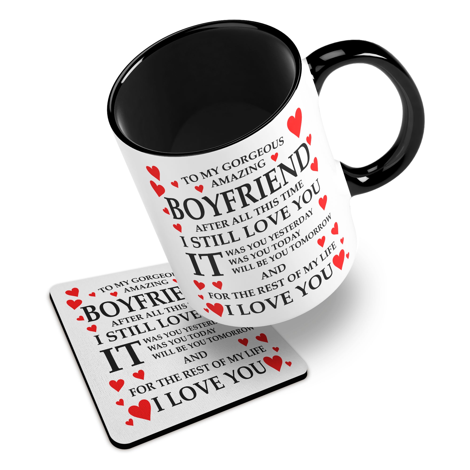 To My Gorgeous Amazing (Relation) Ceramic Mug With Rubber Coaster