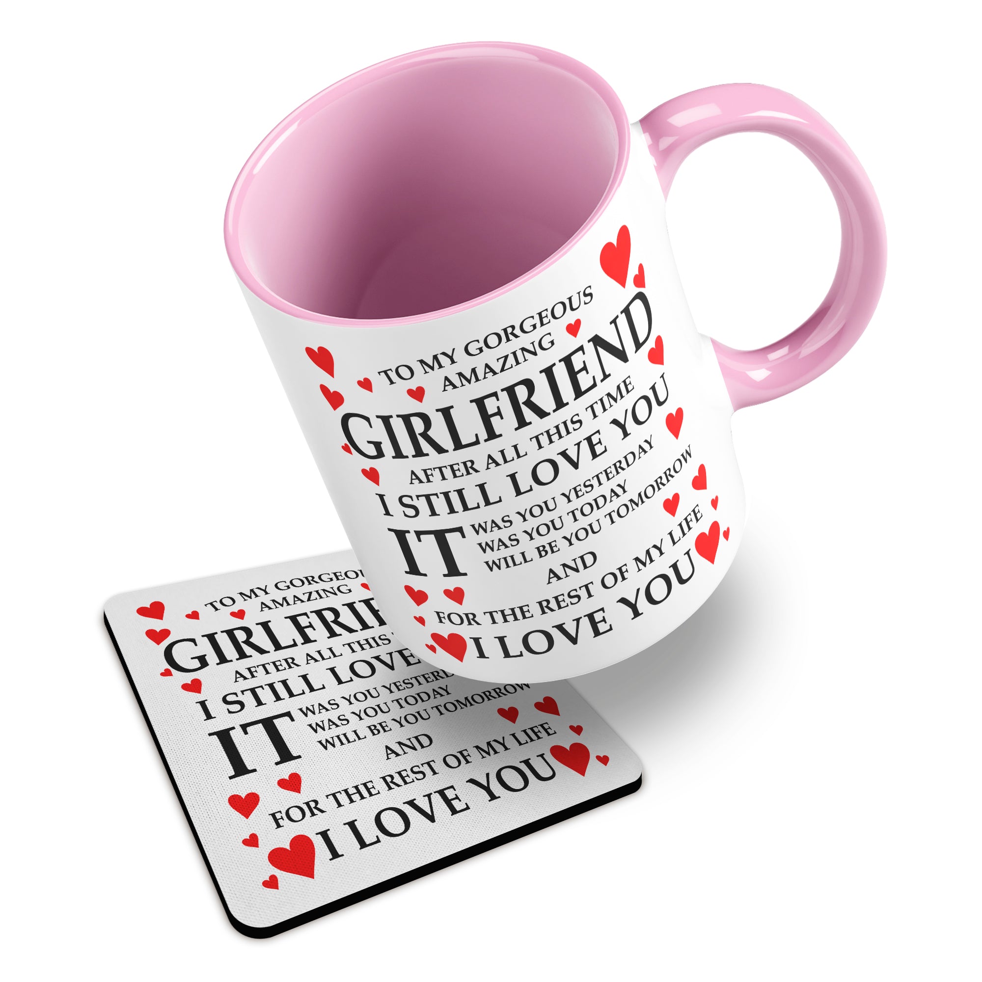 To My Gorgeous Amazing (Relation) Ceramic Mug With Rubber Coaster