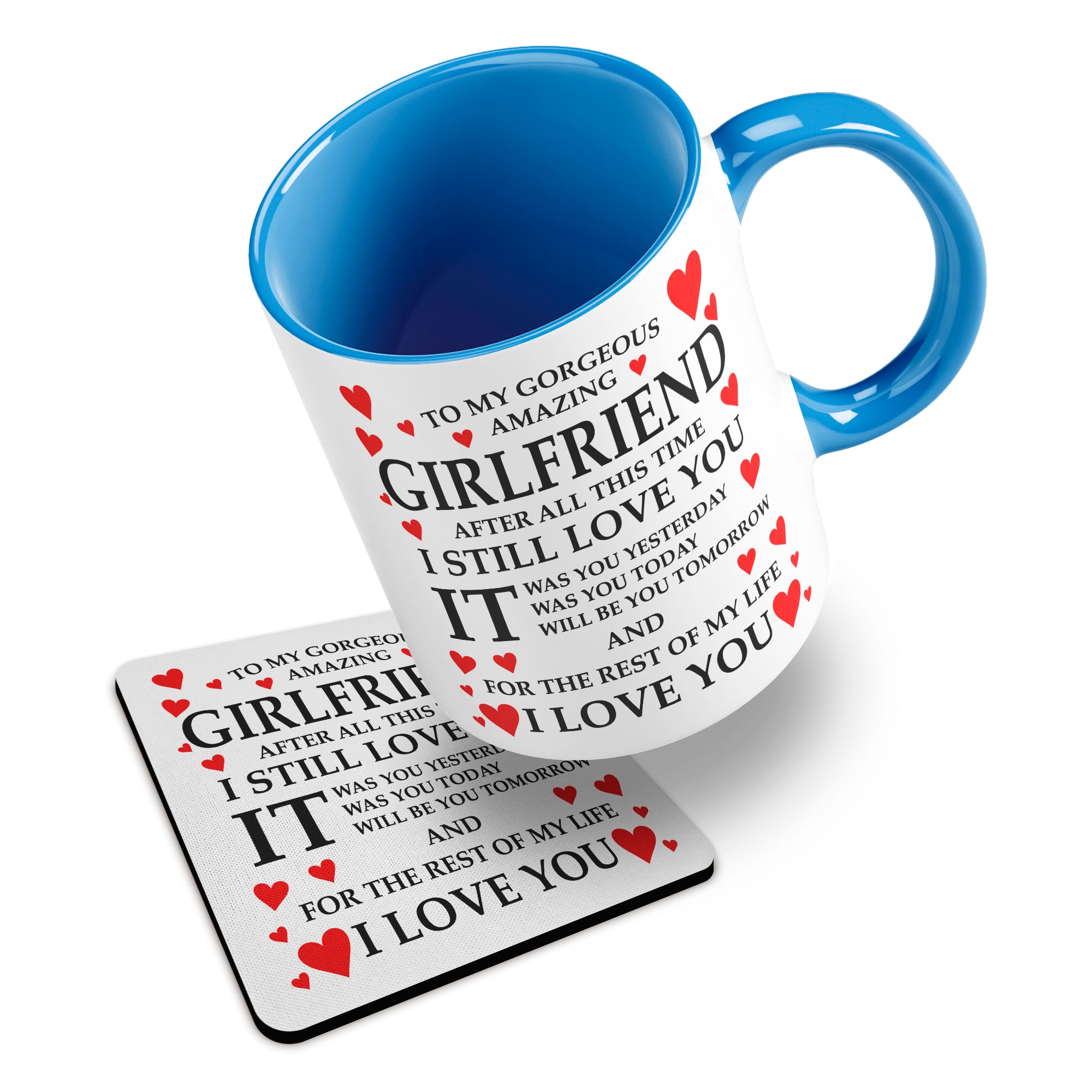 To My Gorgeous Amazing (Relation) Ceramic Mug With Rubber Coaster