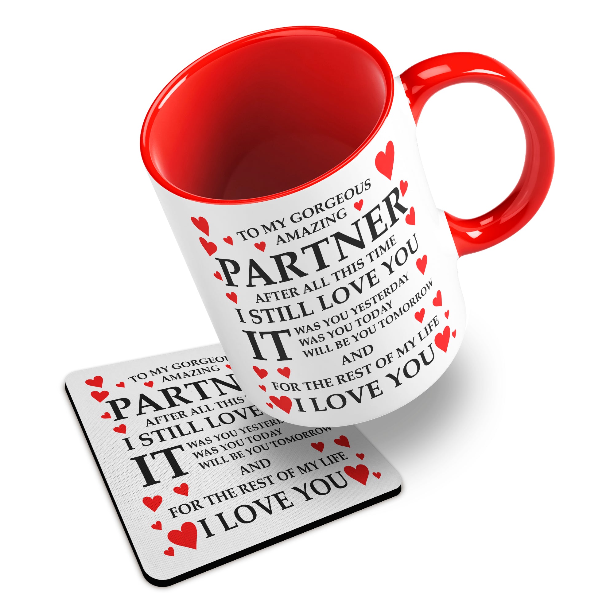 To My Gorgeous Amazing (Relation) Ceramic Mug With Rubber Coaster