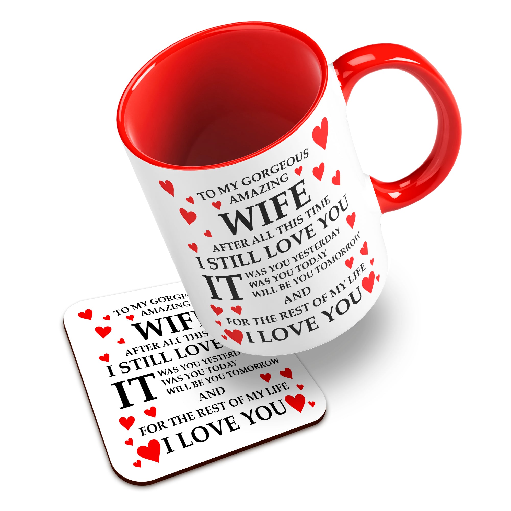 To My Gorgeous Amazing (Relation) Ceramic Mug With High-Gloss Coaster