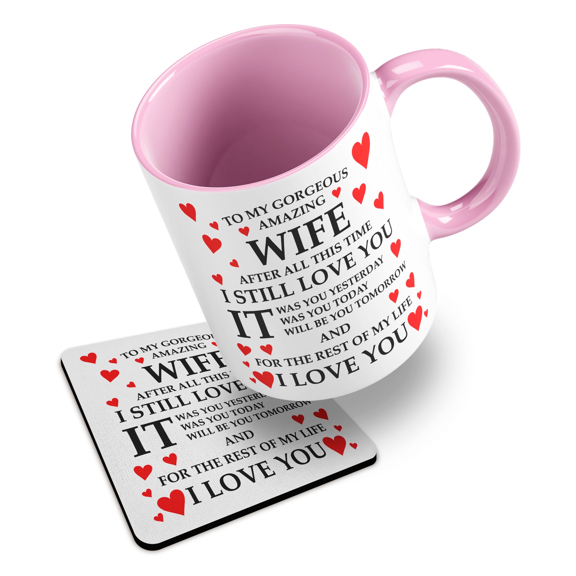 To My Gorgeous Amazing (Relation) Ceramic Mug With Rubber Coaster