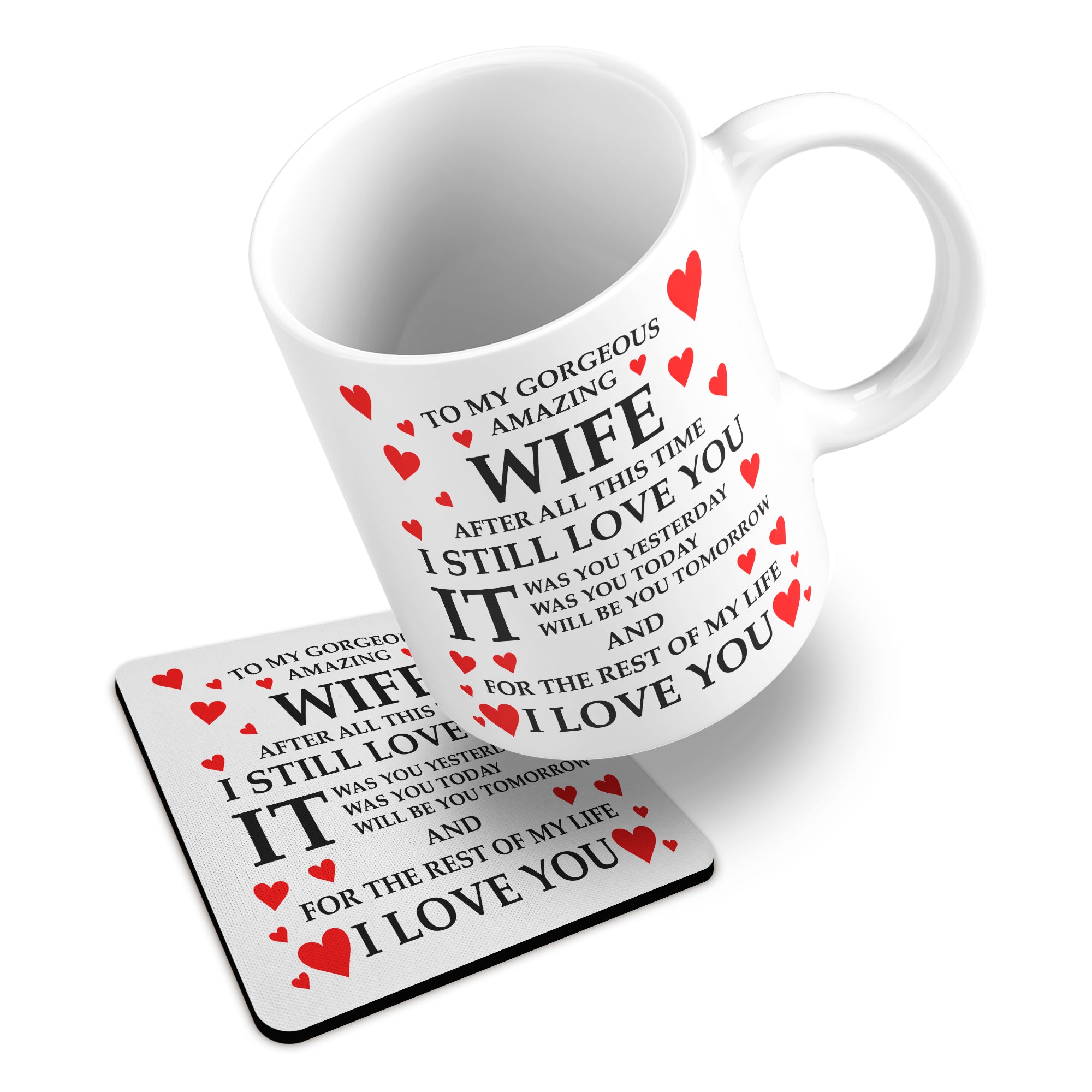To My Gorgeous Amazing (Relation) Ceramic Mug With Rubber Coaster