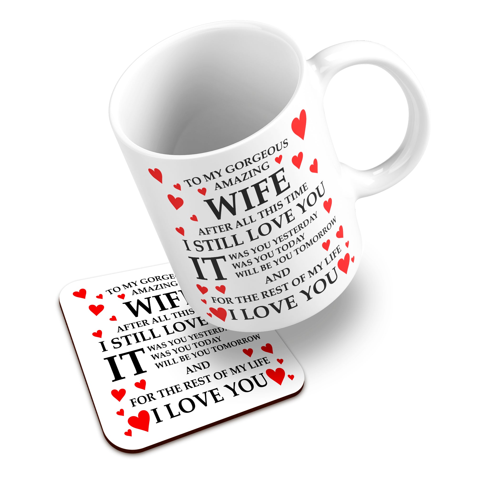 To My Gorgeous Amazing (Relation) Ceramic Mug With High-Gloss Coaster