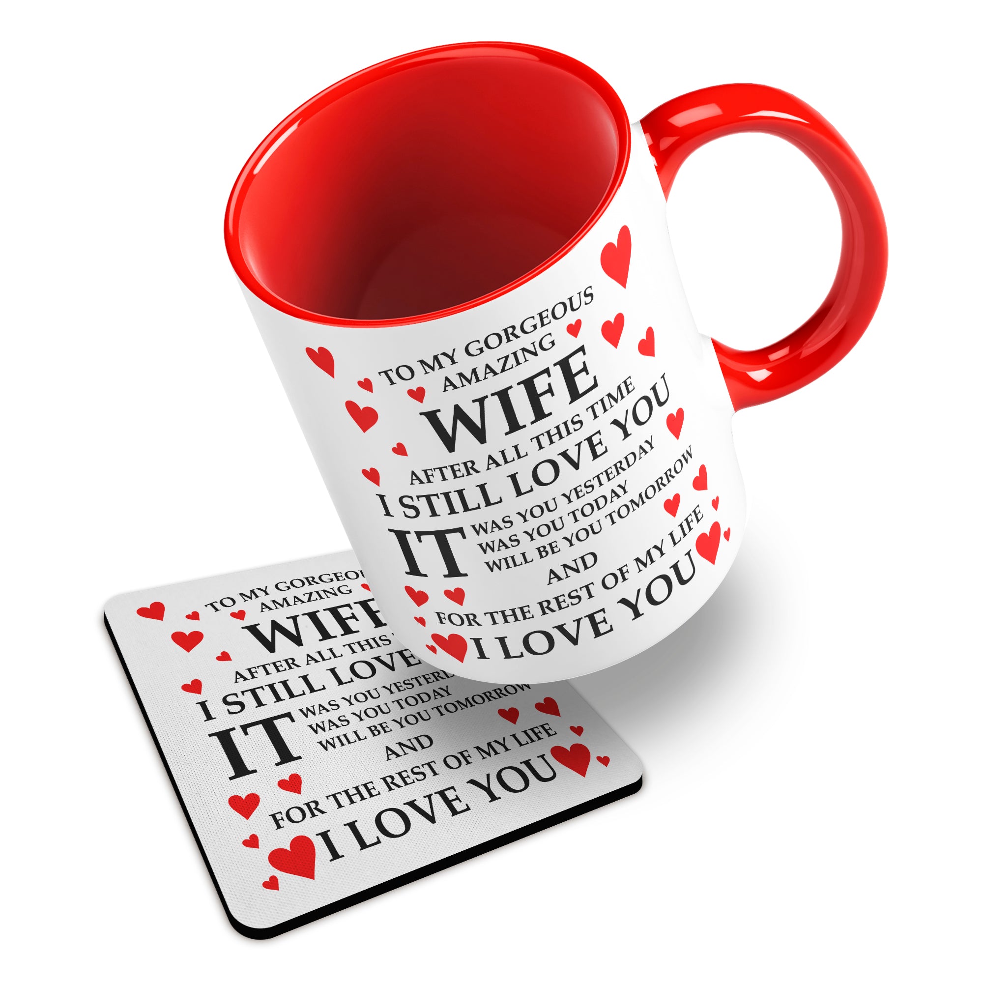 To My Gorgeous Amazing (Relation) Ceramic Mug With Rubber Coaster