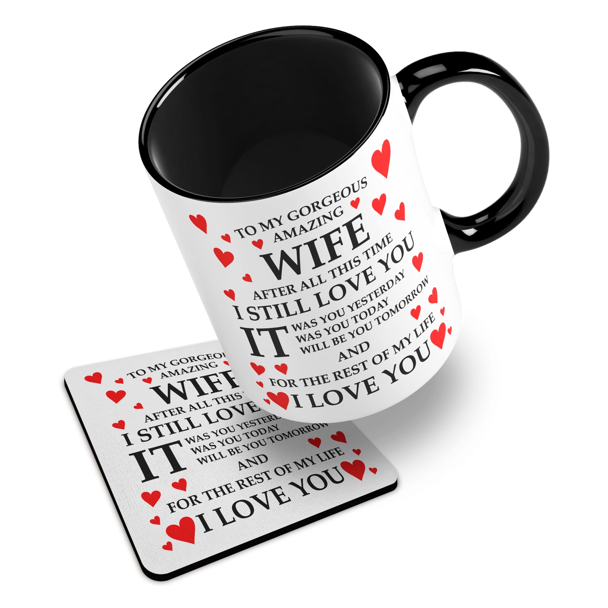 To My Gorgeous Amazing (Relation) Ceramic Mug With Rubber Coaster